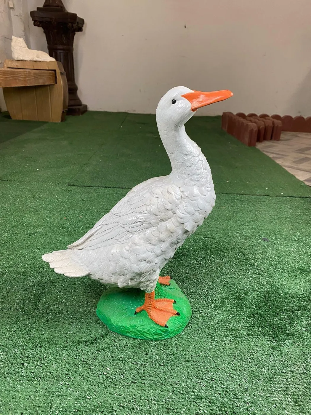 15″ Porch Goose, Hand-Painted Concrete, photo 2 of 3