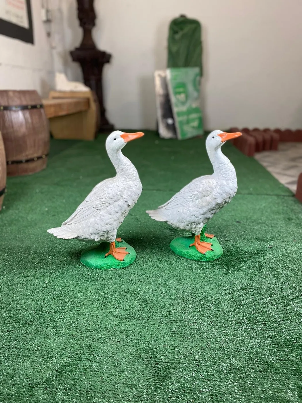 15″ Porch Goose, Hand-Painted Concrete, photo 3 of 3