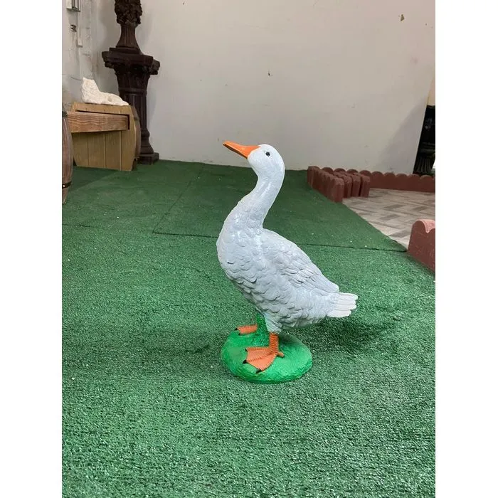 15″ Porch Goose, Hand-Painted Concrete