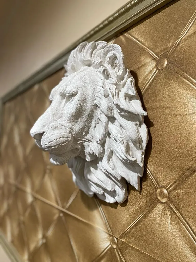 16″ Lion Head Wall Plaque, Solid Concrete, photo 5 of 6