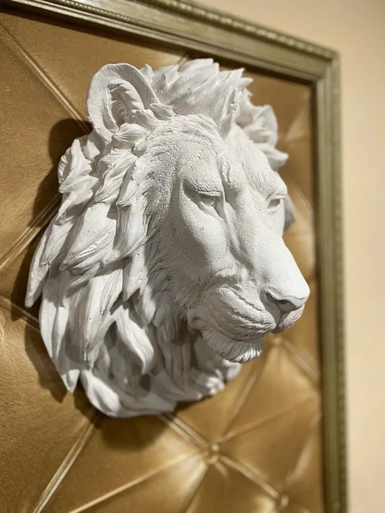 16″ Lion Head Wall Plaque, Solid Concrete, photo 6 of 6