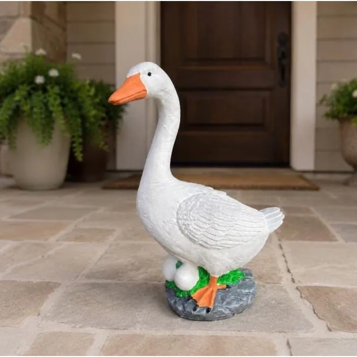 19″ Nesting Porch Goose, Solid Concrete