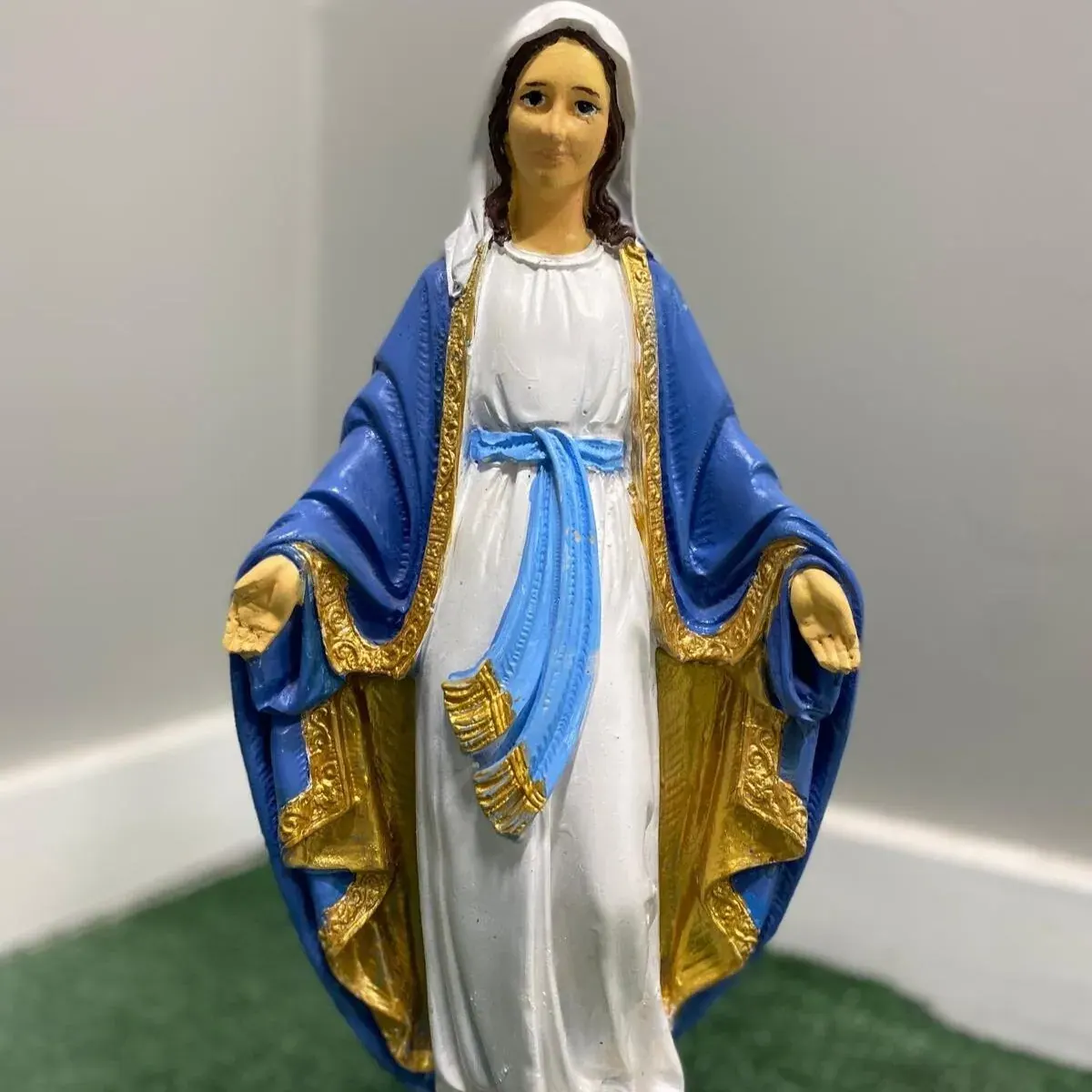 20″ Our Lady of Grace, Hand-Painted Concrete, photo 2 of 10
