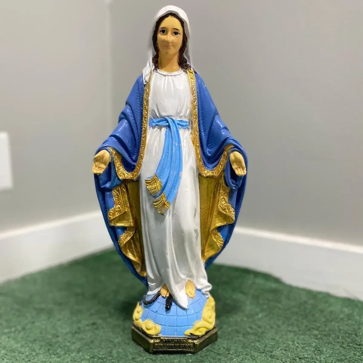 20″ Our Lady of Grace, Hand-Painted Concrete, photo 3 of 10