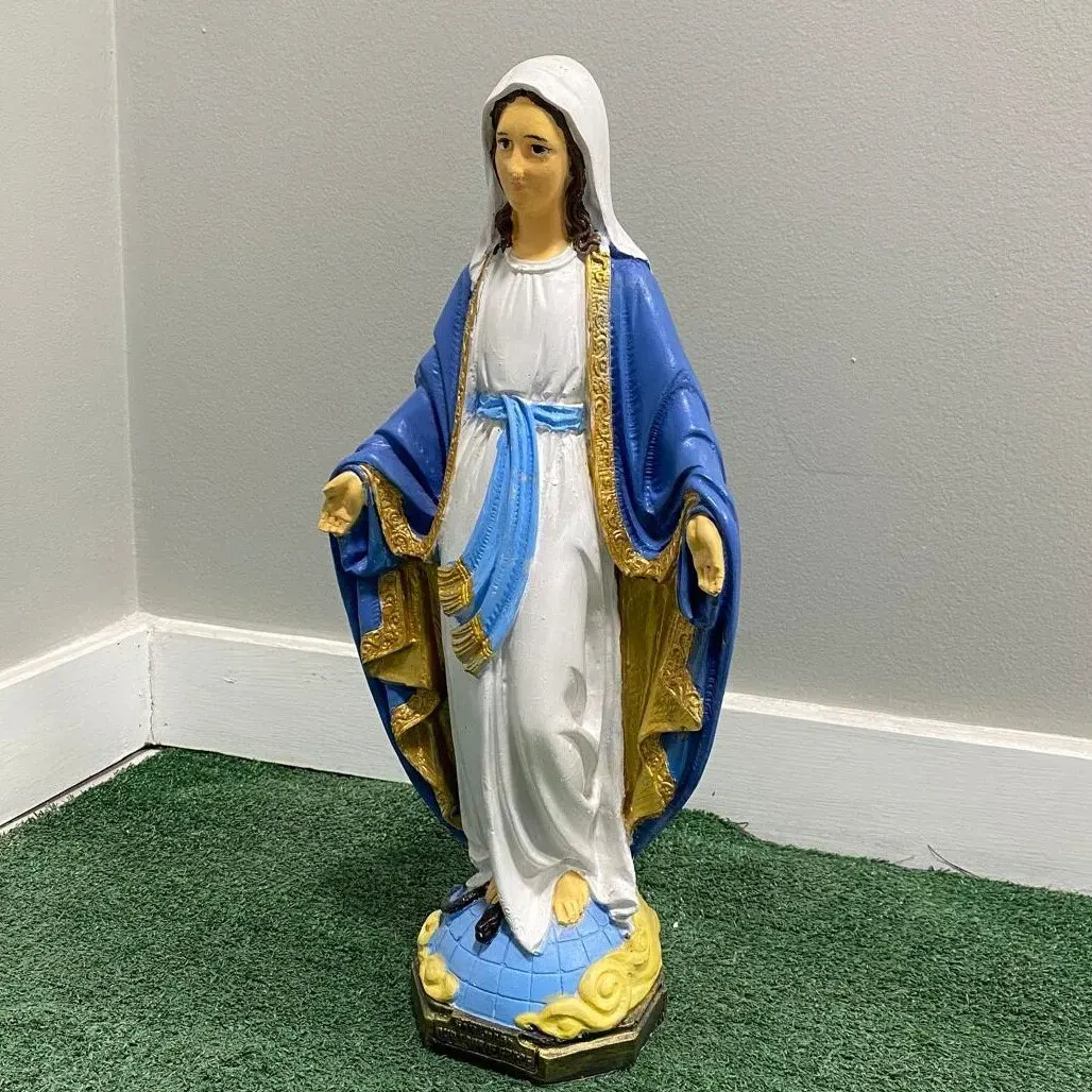 20″ Our Lady of Grace, Hand-Painted Concrete, photo 4 of 10