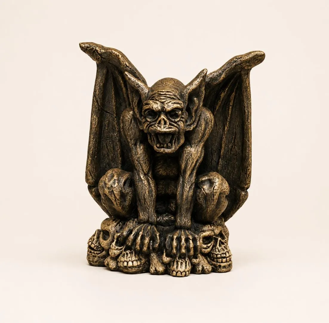 20″ Gothic Gargoyle, Hand-Painted Concrete, photo 2 of 9