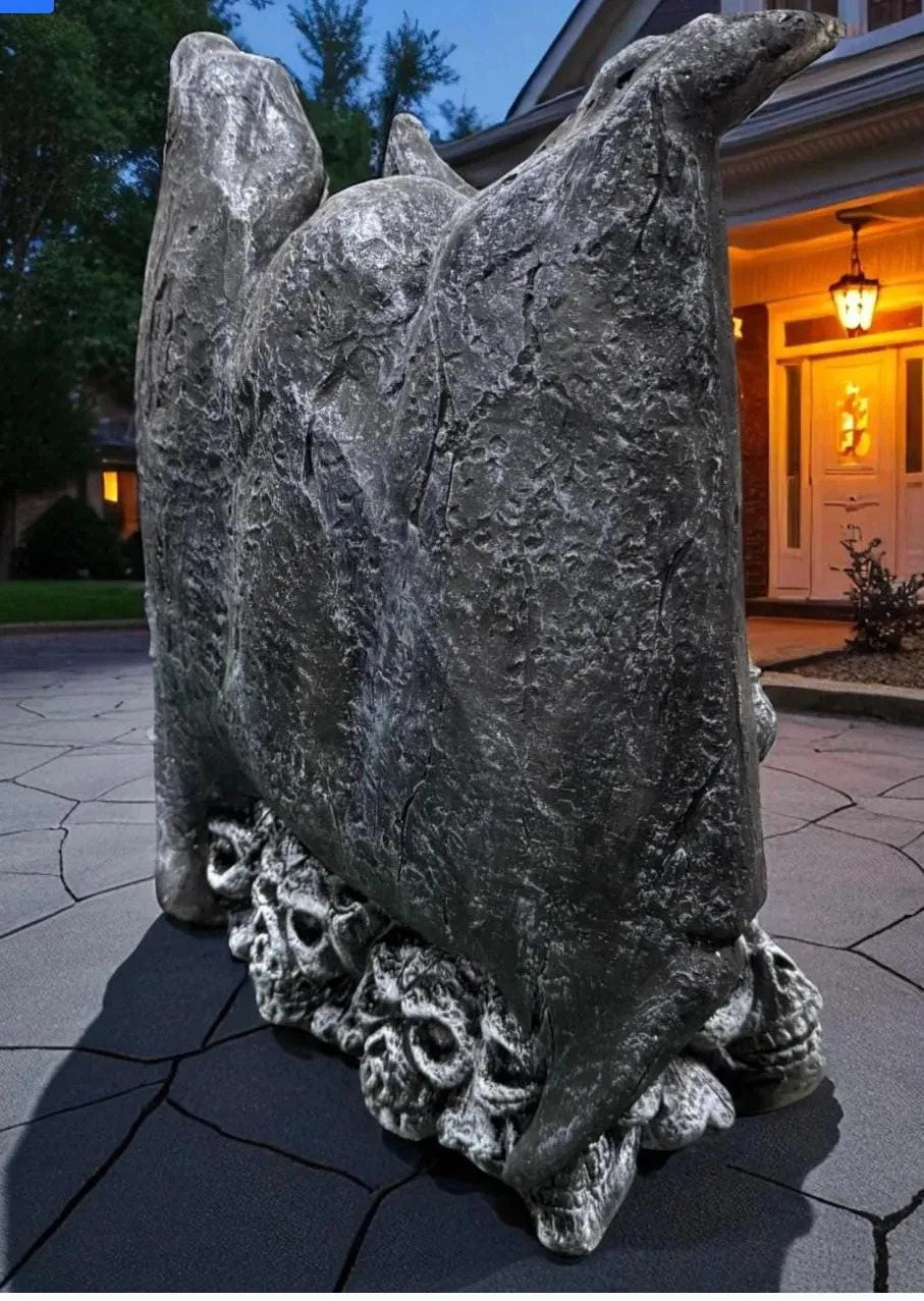 20″ Gothic Gargoyle, Hand-Painted Concrete, photo 7 of 9