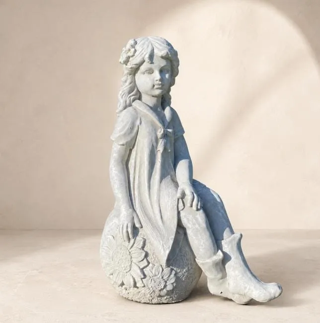 21″ Sunflower Fairy, Hand-Painted Concrete, photo 2 of 8