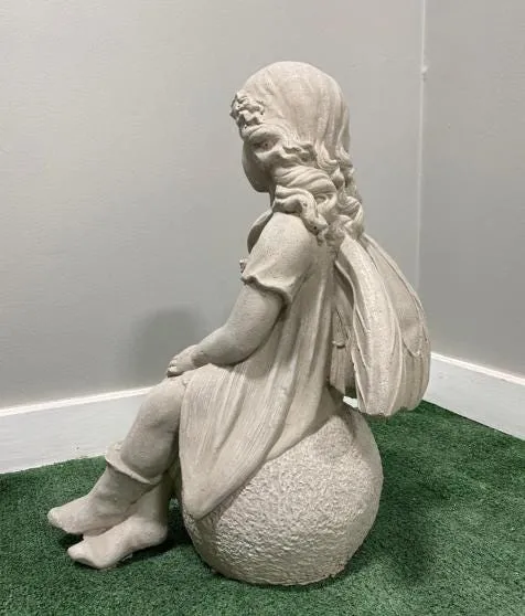 21″ Sunflower Fairy, Hand-Painted Concrete, photo 6 of 8