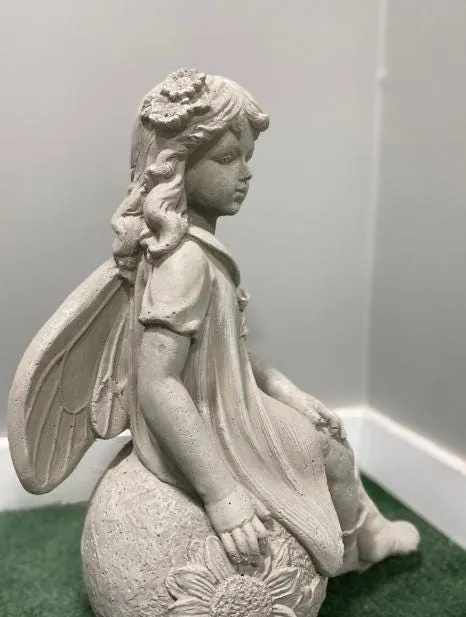 21″ Sunflower Fairy, Hand-Painted Concrete, photo 7 of 8