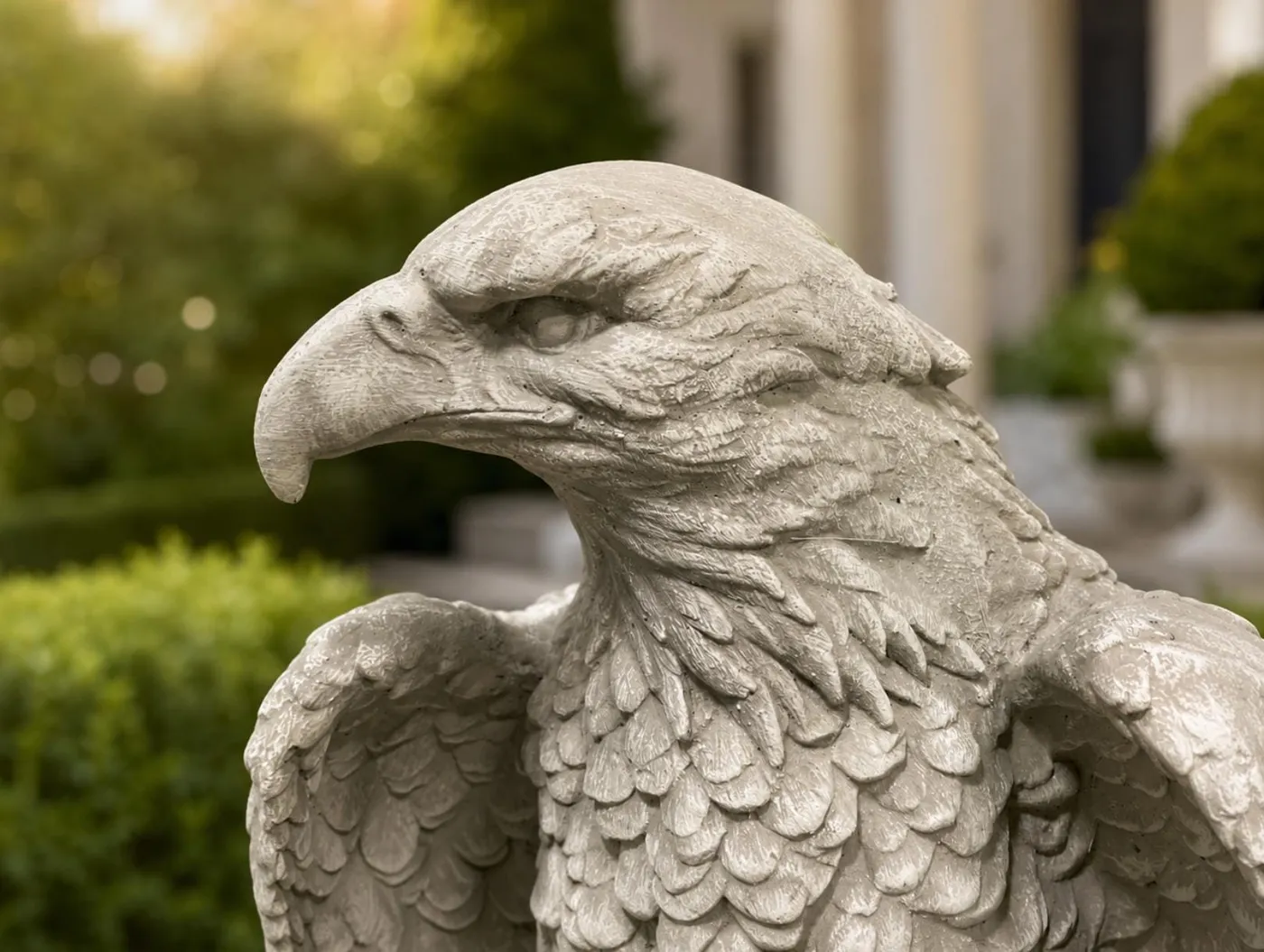 24″ Stone-Finish Bald Eagle, Solid Concrete, photo 3 of 6