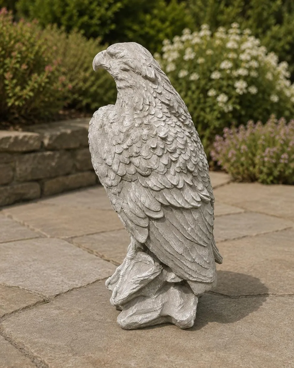 24″ Stone-Finish Bald Eagle, Solid Concrete, photo 4 of 6