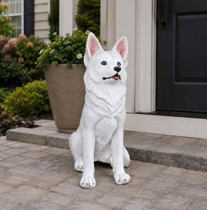 28″ Siberian Husky Statue, Hand-Painted Concrete, photo 2 of 6