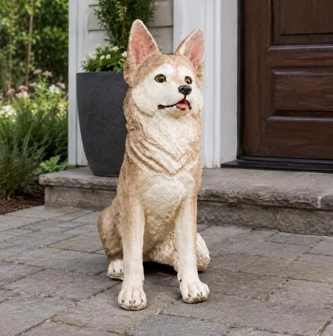 28″ Siberian Husky Statue, Hand-Painted Concrete, photo 3 of 6