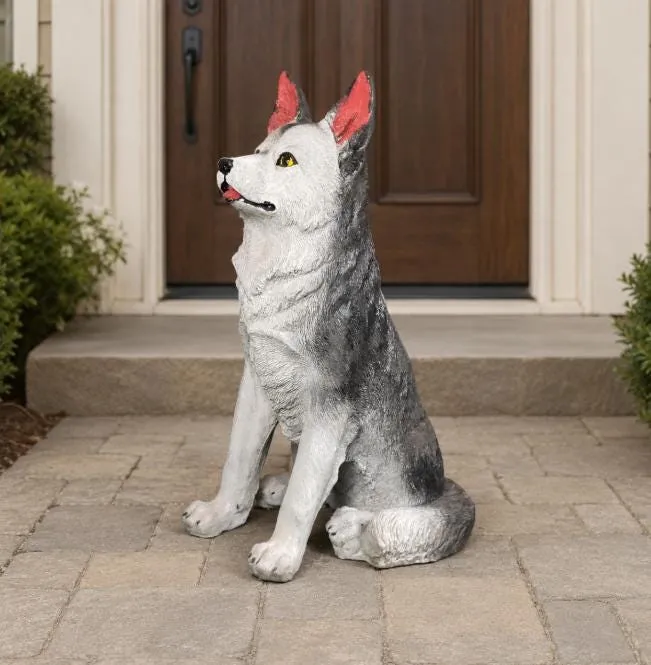 28″ Siberian Husky Statue, Hand-Painted Concrete, photo 4 of 6