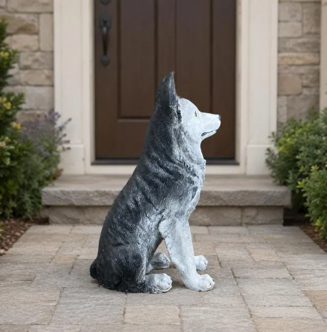 28″ Siberian Husky Statue, Hand-Painted Concrete, photo 5 of 6