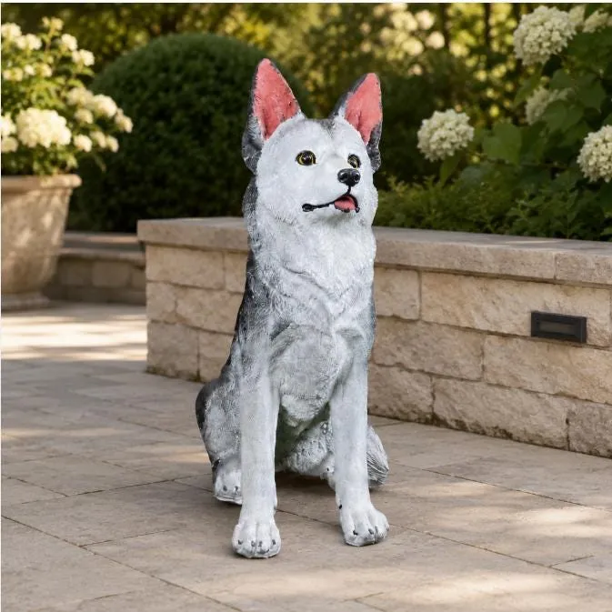 28″ Siberian Husky Statue, Hand-Painted Concrete, photo 6 of 6