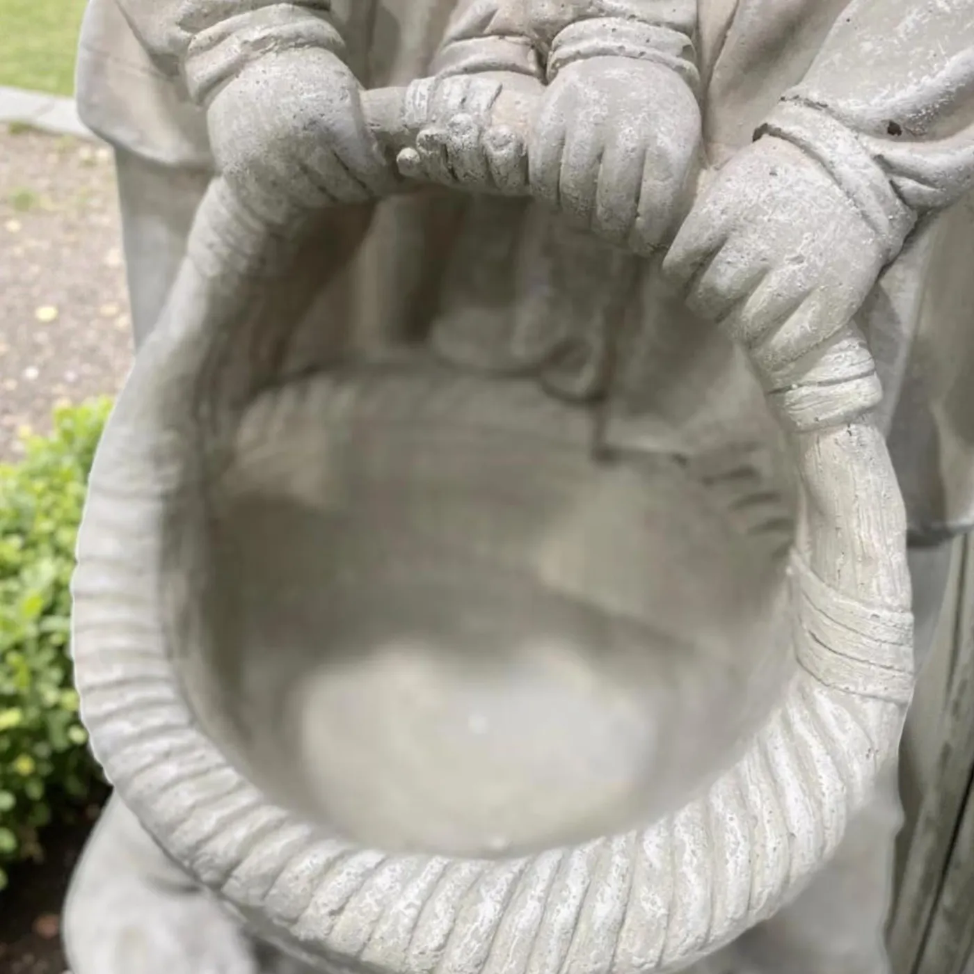 28″ Siblings Statue with Solar Light, Solid Concrete, photo 6 of 7