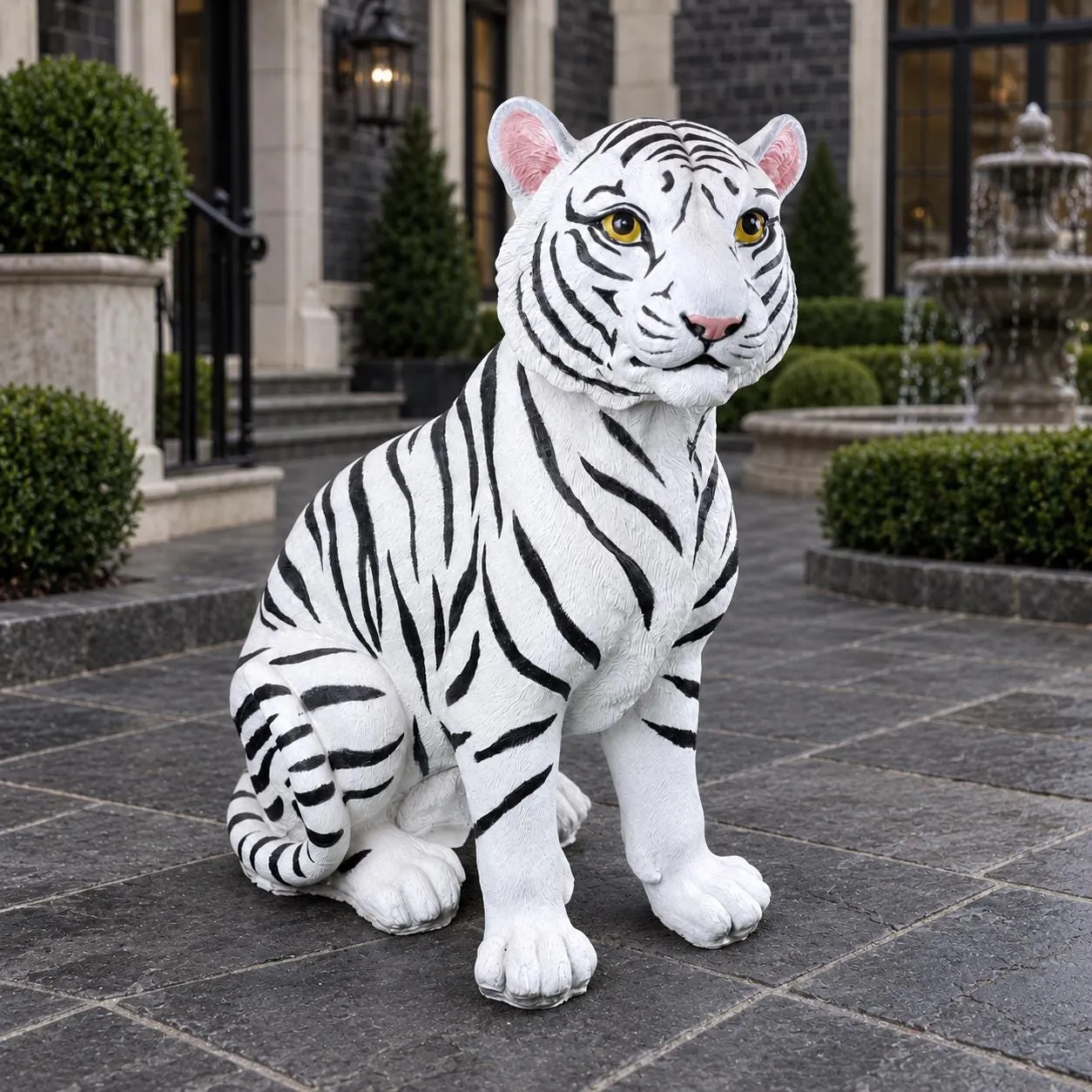 32″ Tigress Statue, Hand-Painted Concrete, photo 2 of 5