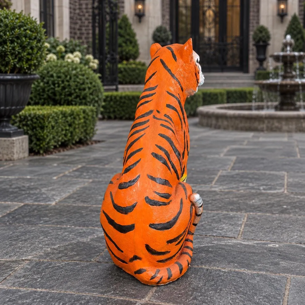 32″ Tigress Statue, Hand-Painted Concrete, photo 3 of 5