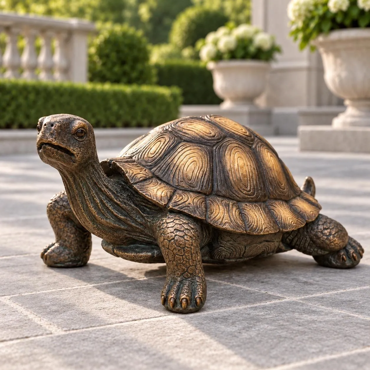 33″ Long Tortoise Statue, Hand-Painted Concrete, photo 2 of 9