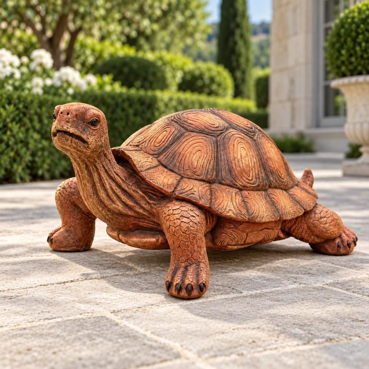 33″ Long Tortoise Statue, Hand-Painted Concrete, photo 3 of 9