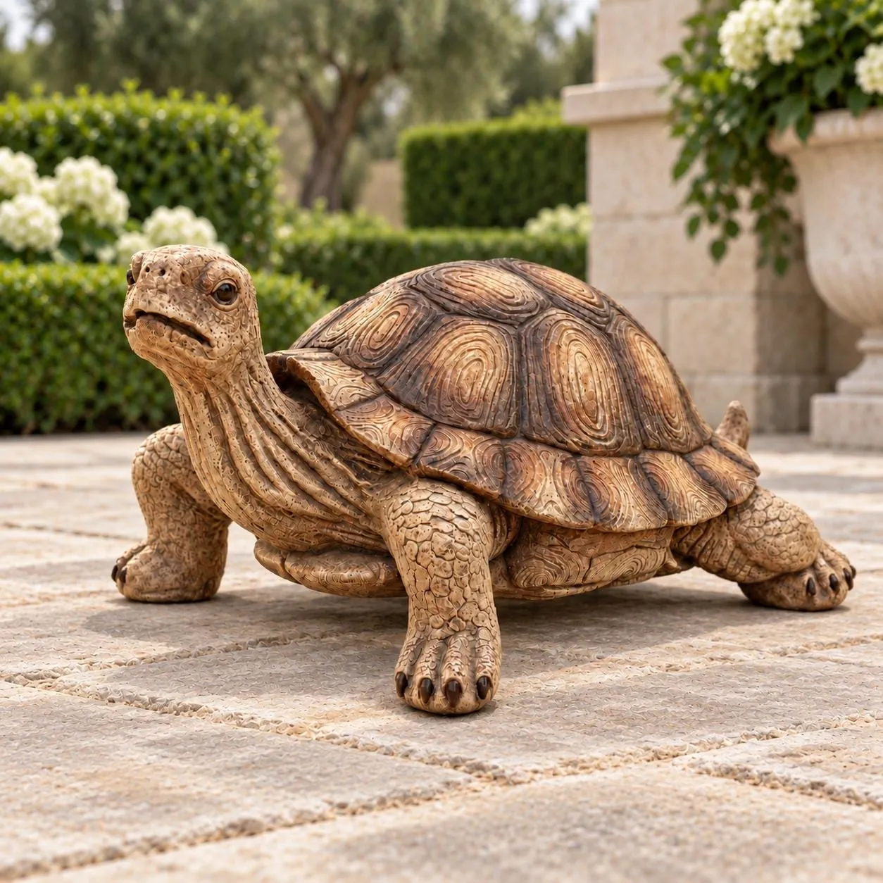 33″ Long Tortoise Statue, Hand-Painted Concrete, photo 5 of 9