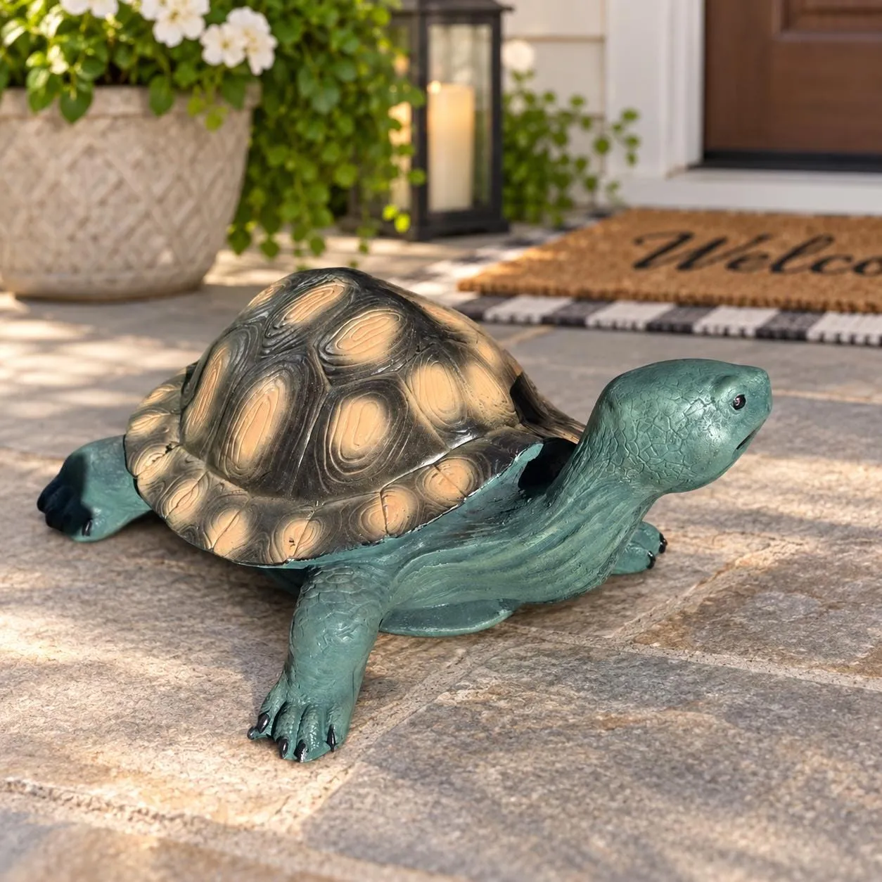 33″ Long Tortoise Statue, Hand-Painted Concrete, photo 6 of 9