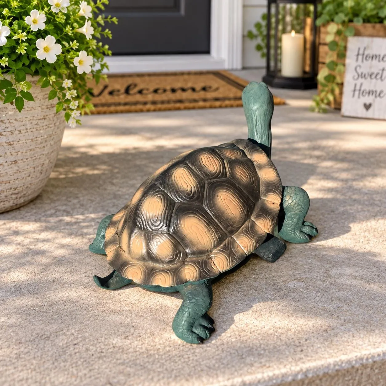 33″ Long Tortoise Statue, Hand-Painted Concrete, photo 7 of 9