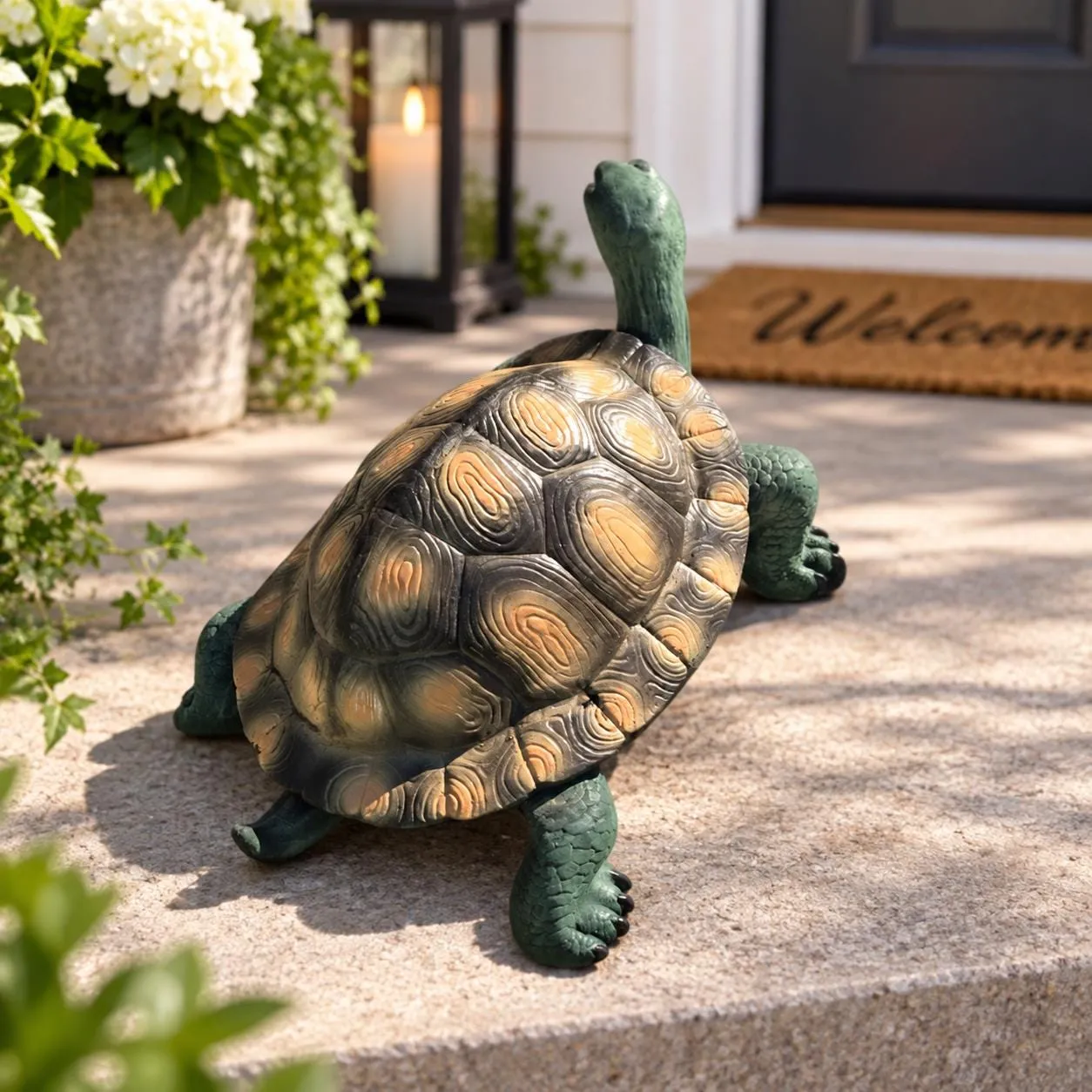 33″ Long Tortoise Statue, Hand-Painted Concrete, photo 8 of 9
