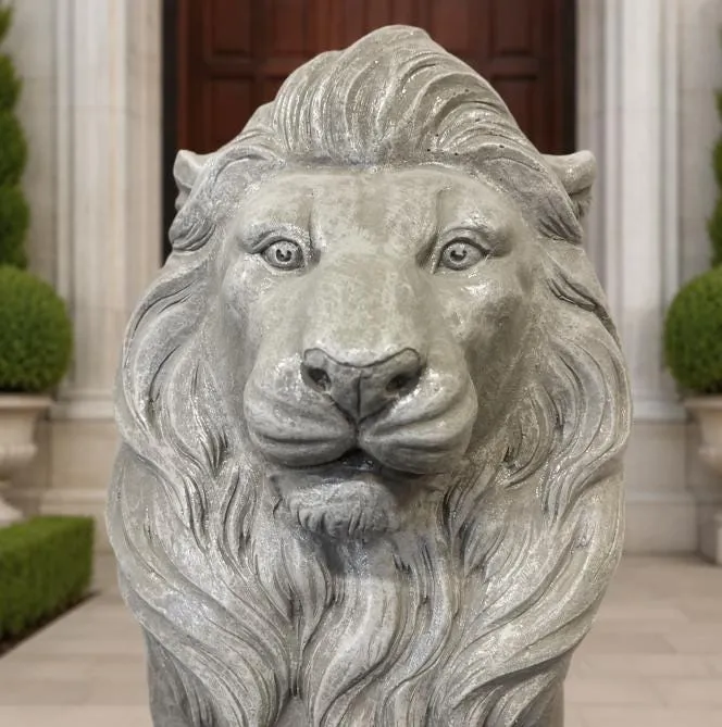 40″ Estate Lions, Pair — Solid Concrete, photo 3 of 10