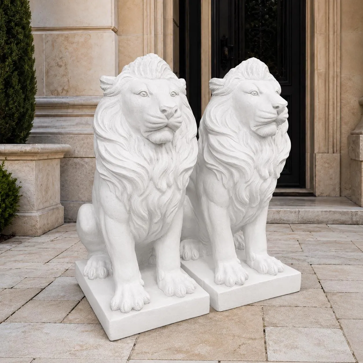 40″ Estate Lions, Pair — Solid Concrete, photo 4 of 10