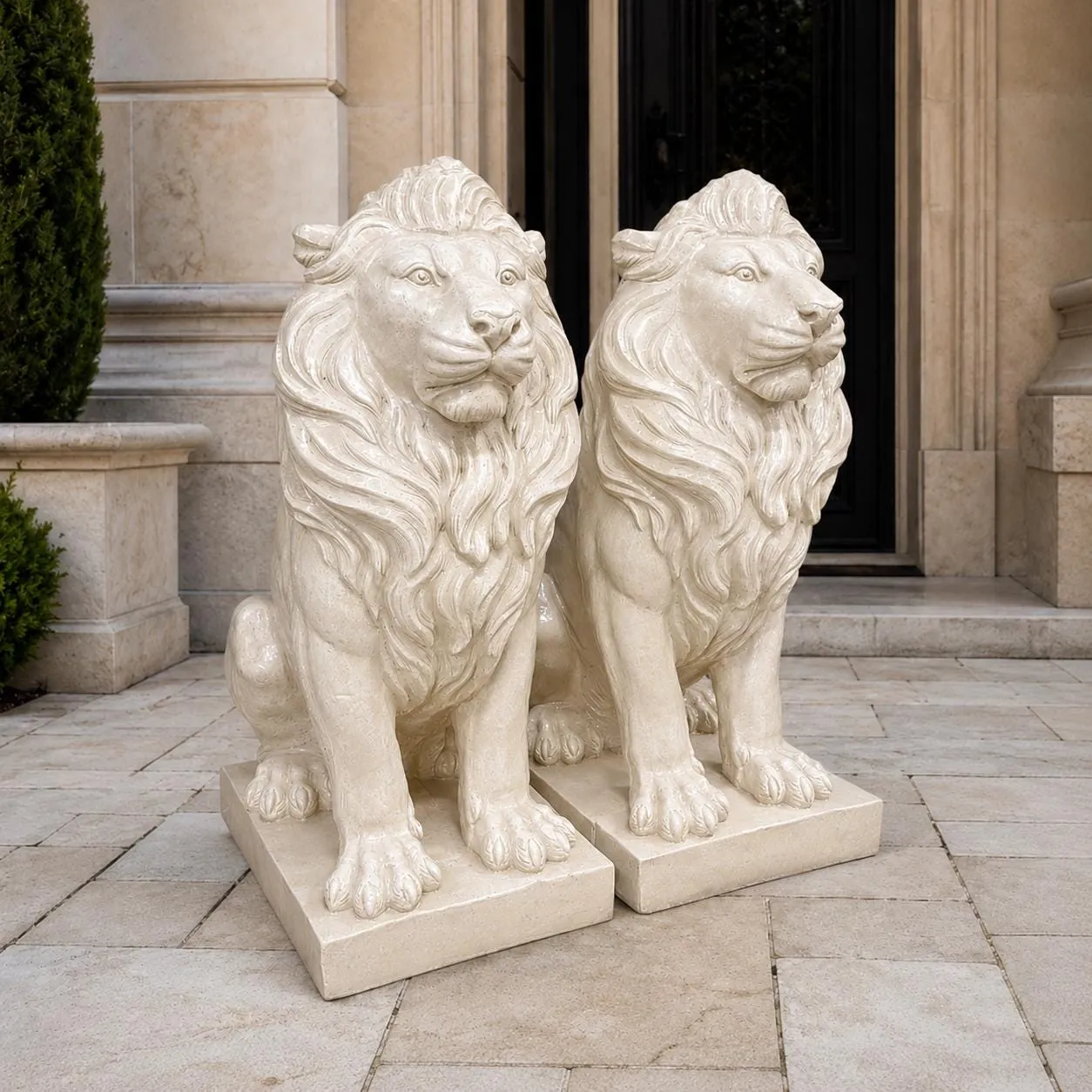 40″ Estate Lions, Pair — Solid Concrete, photo 5 of 10