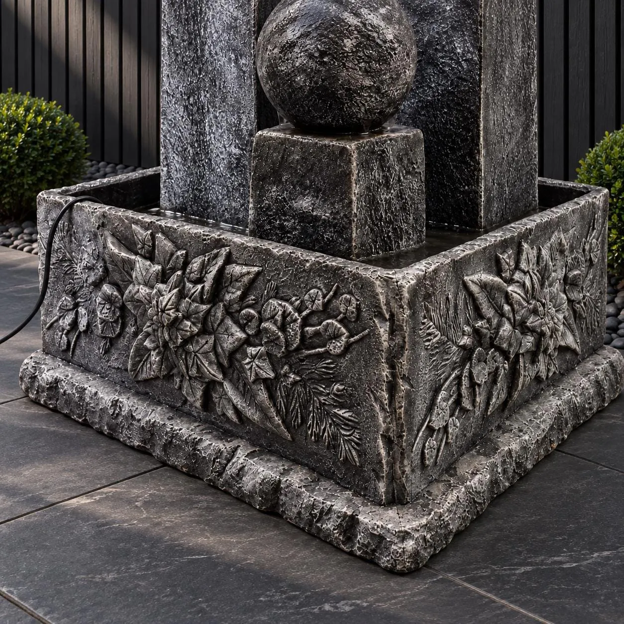 54" Triple Sphere Garden Fountain — Solid Concrete, photo 10 of 10