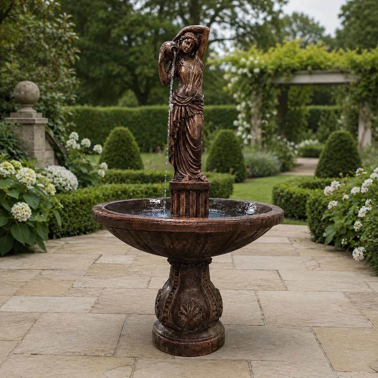 6 ft Lady with Urns Fountain, Solid Concrete, photo 2 of 8