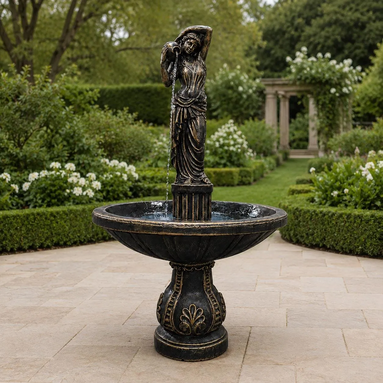 6 ft Lady with Urns Fountain, Solid Concrete, photo 3 of 8