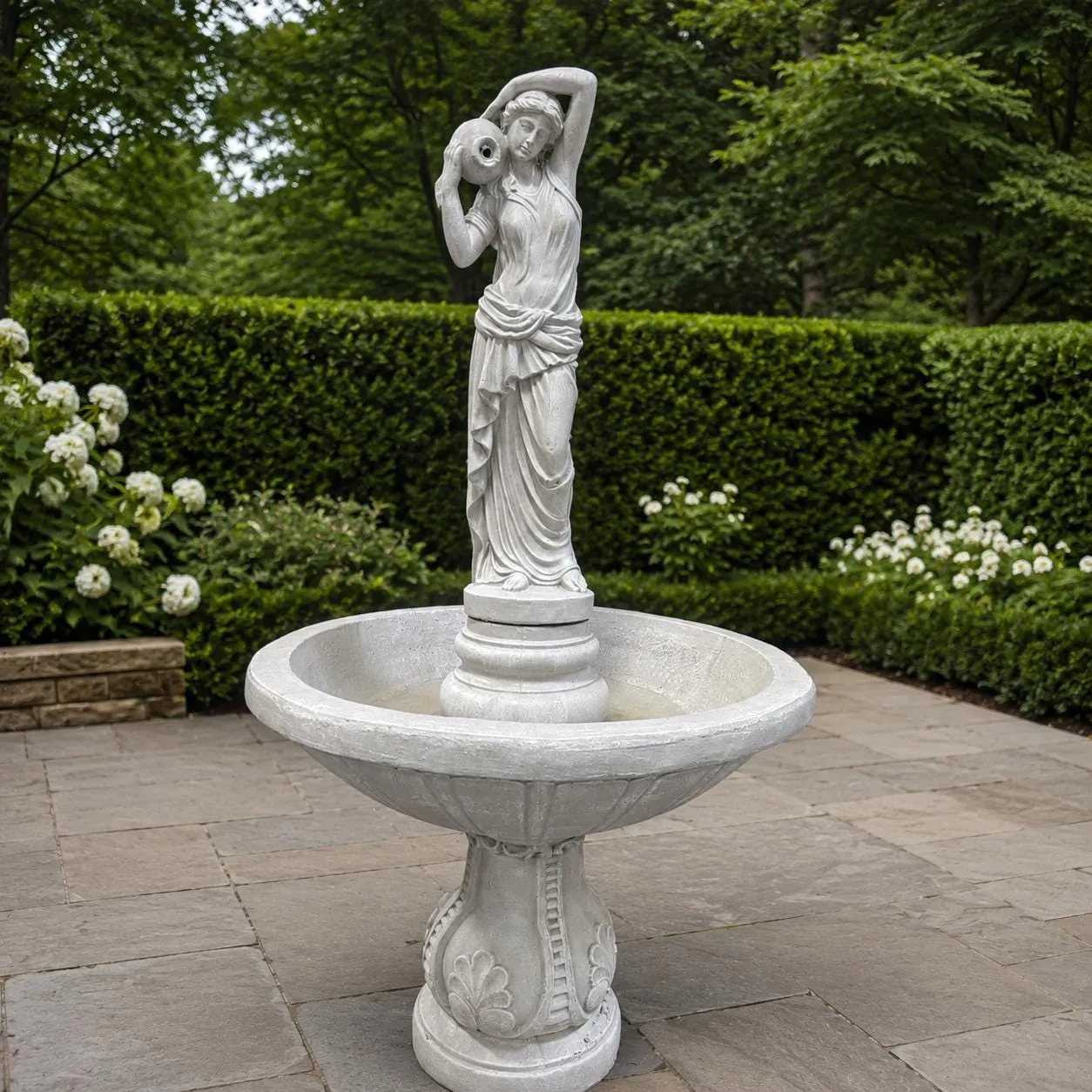 6 ft Lady with Urns Fountain, Solid Concrete, photo 6 of 8