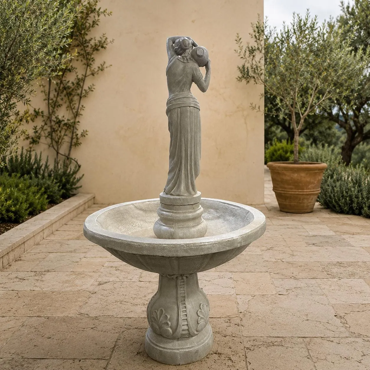 6 ft Lady with Urns Fountain, Solid Concrete, photo 7 of 8