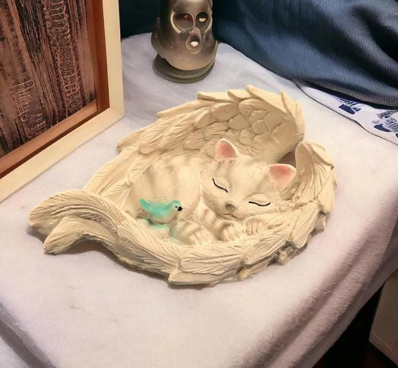 9″ Sleeping Cat Memorial, Cast Resin, photo 7 of 9