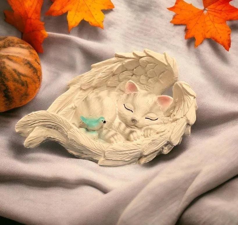 9″ Sleeping Cat Memorial, Cast Resin, photo 8 of 9