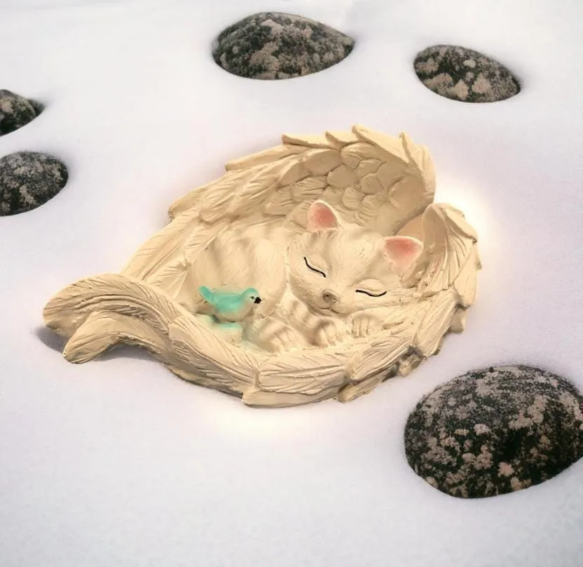 9″ Sleeping Cat Memorial, Cast Resin, photo 9 of 9