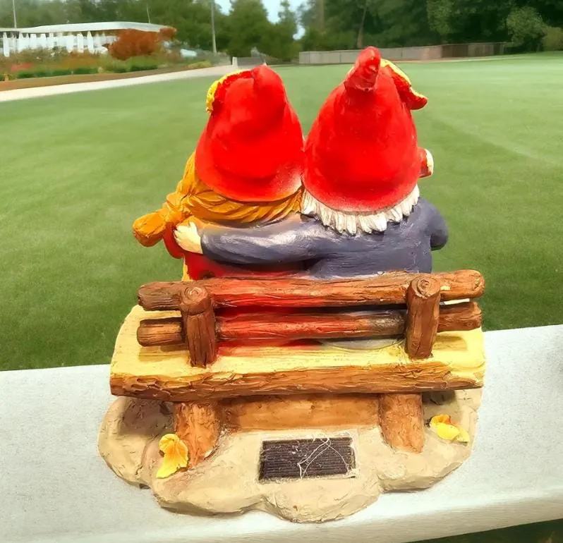 Camping Gnomes Solar Lantern, Cast Resin, photo 6 of 8