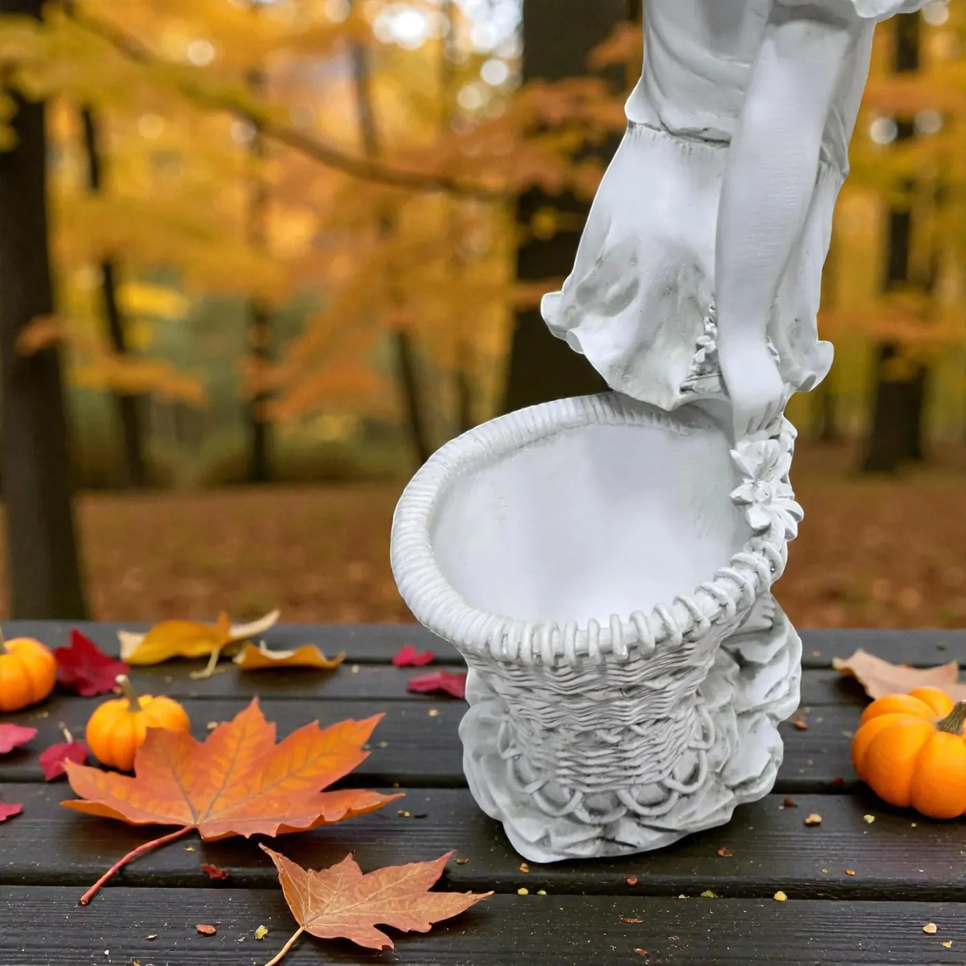 Flower Girl Urn Planter with Solar Light, Concrete, photo 9 of 9