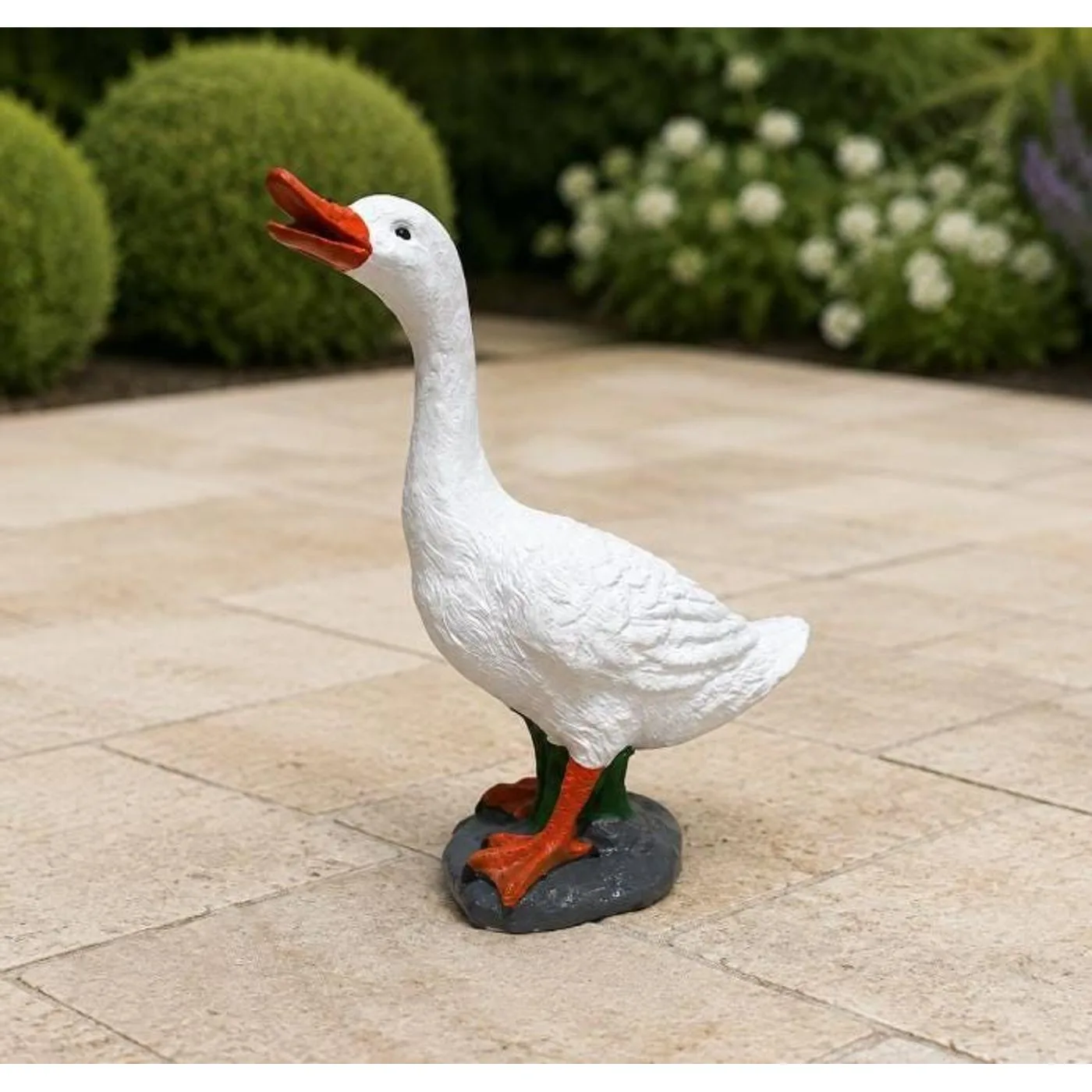 19″ Honking Porch Goose, Solid Concrete