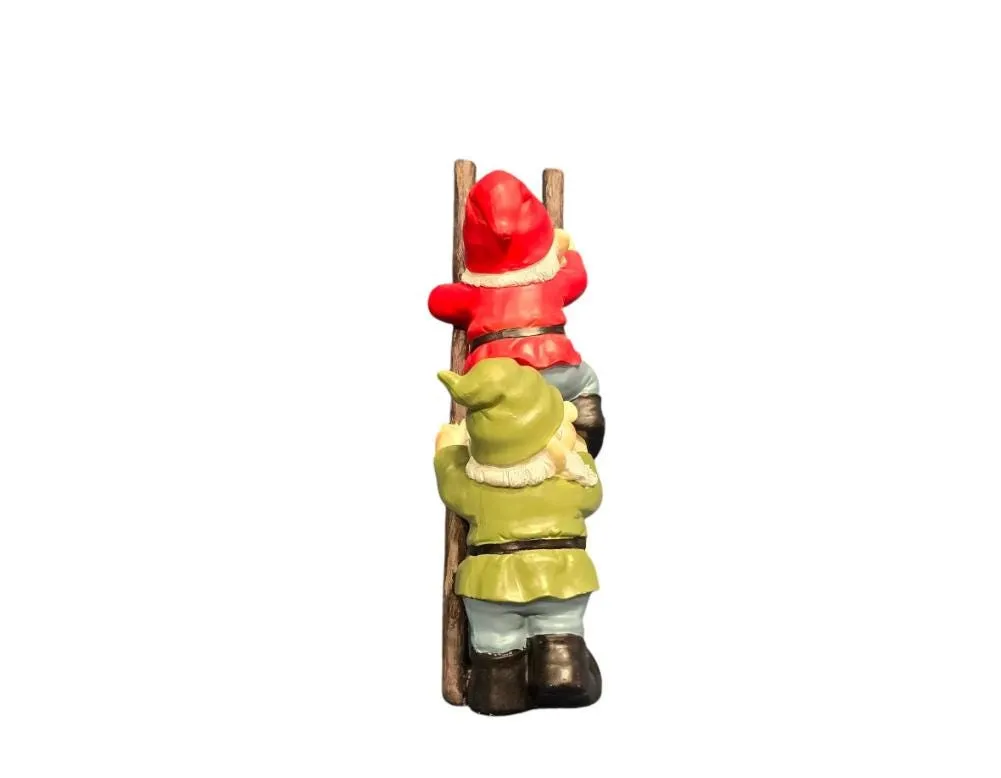 14″ Climbing Gnome Duo, Cast Resin, photo 5 of 9