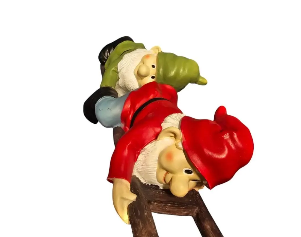14″ Climbing Gnome Duo, Cast Resin, photo 9 of 9