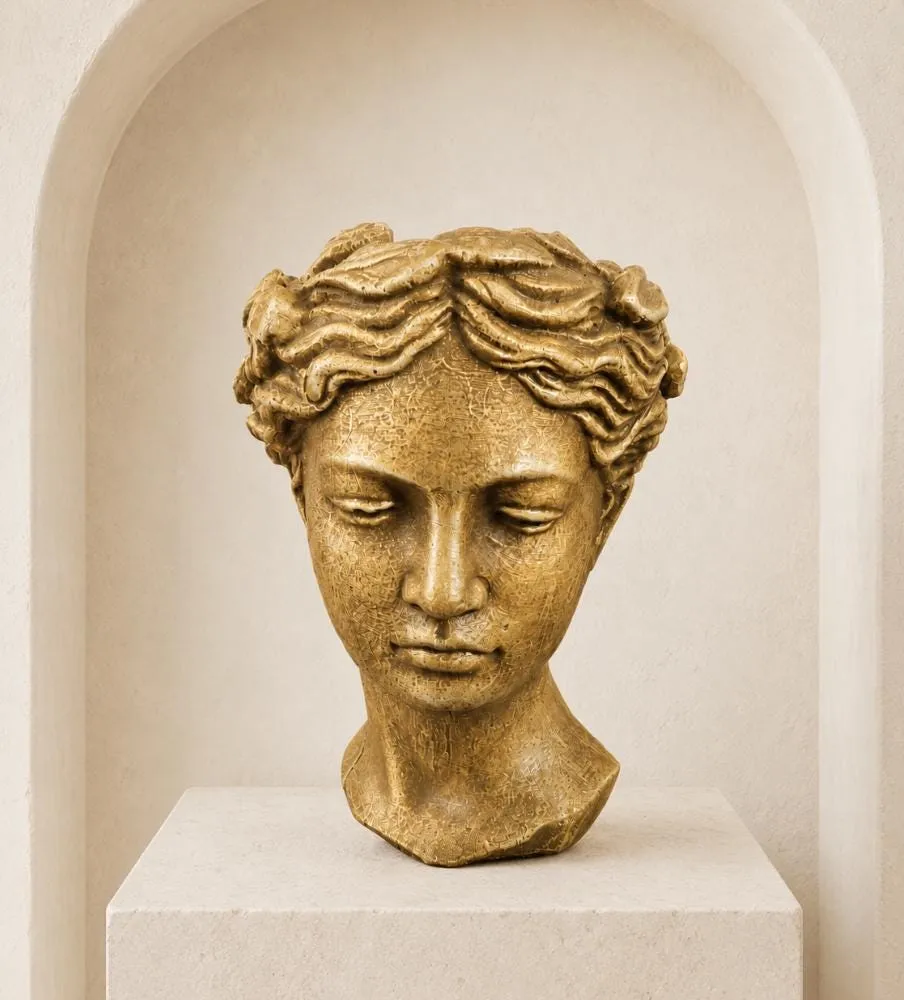 10″ Head Planter, Solid Concrete, photo 4 of 9