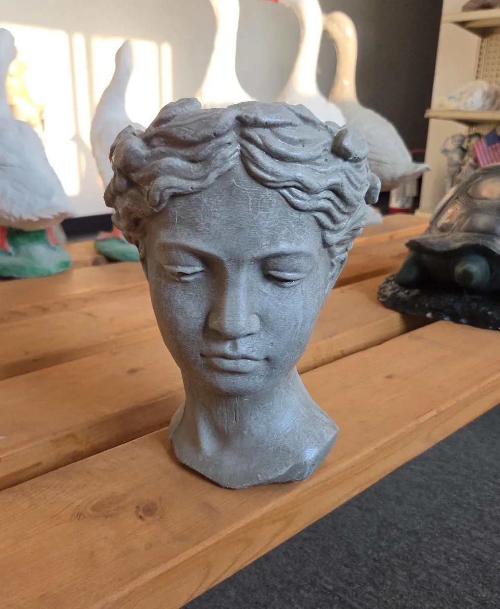 10″ Head Planter, Solid Concrete, photo 5 of 9