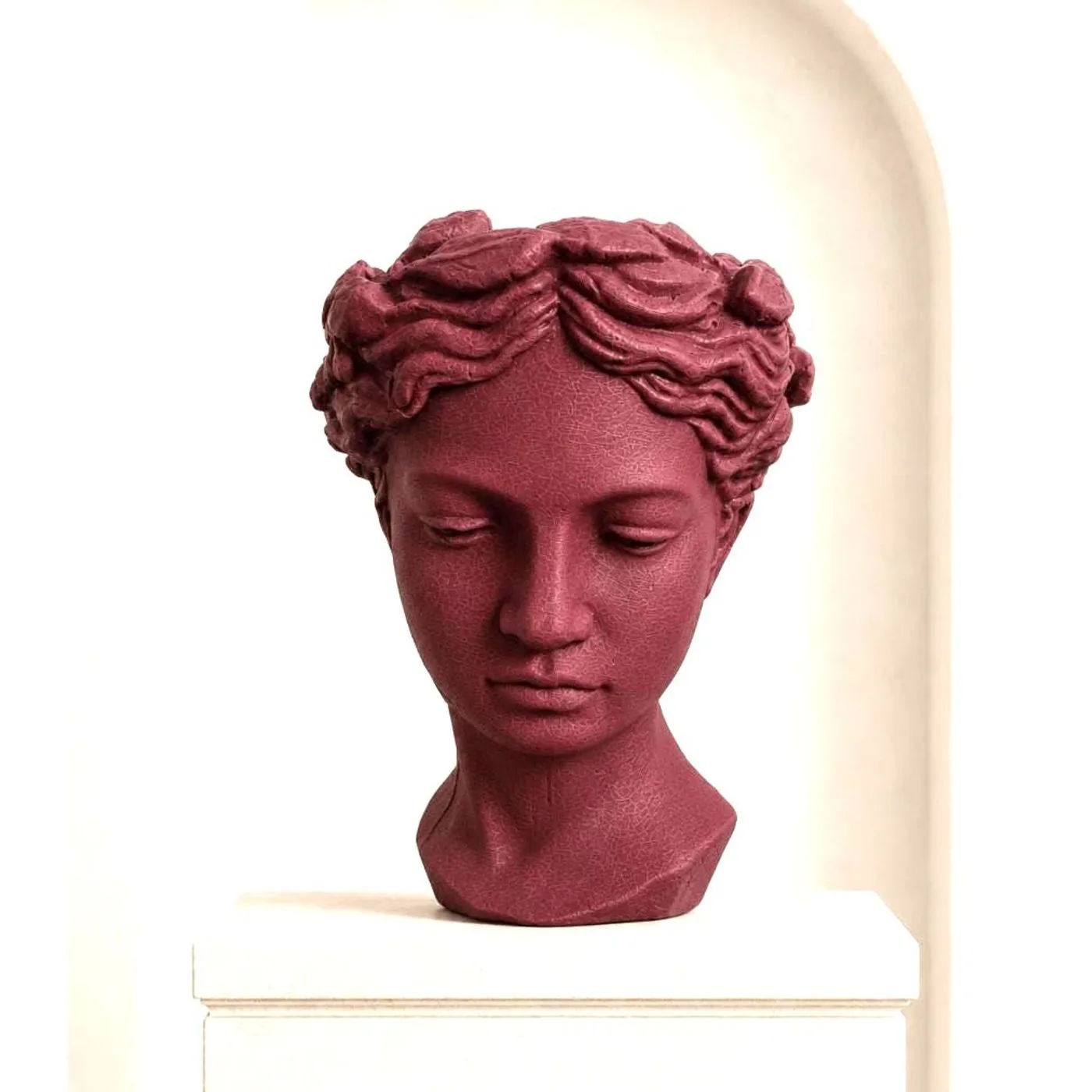 10″ Head Planter, Solid Concrete