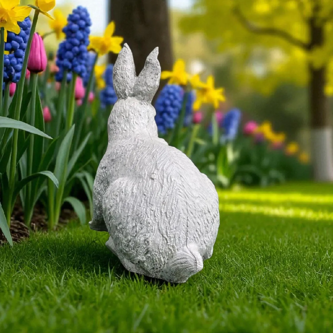 9″ Rabbit Family, Solid Concrete, photo 2 of 4
